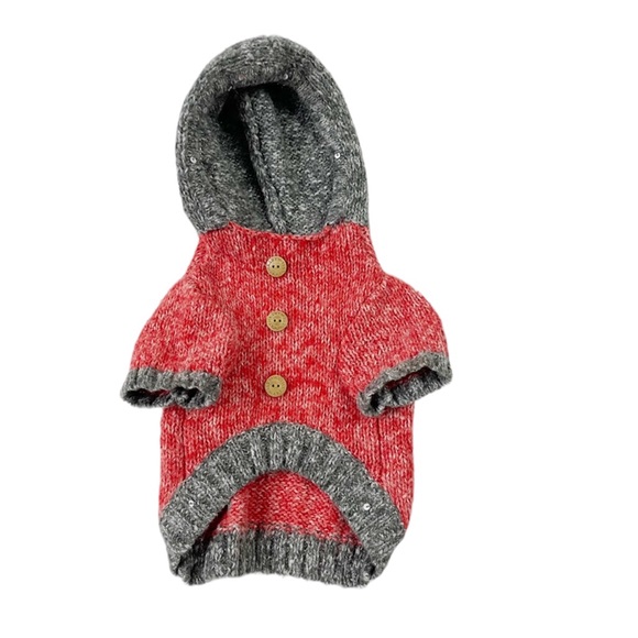 14”x8” Small Dog Knit Hoodie Sweater - Picture 2 of 6